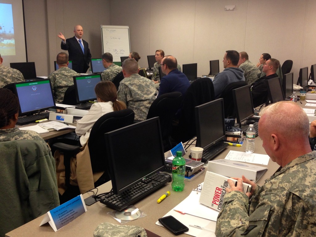 Teaching in the Joint Senior Public Affairs Officer Course at US Defense Information School at Fort Meade